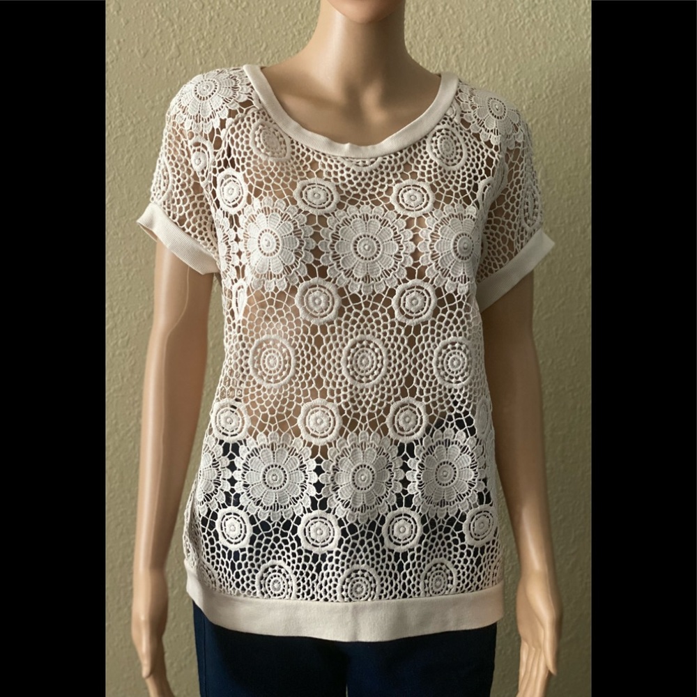 NWT JUICY COUTURE Women’s White Sand Guipure Pullover
